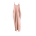 Casual V Neck Pink Blending Floor Length Dress