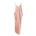 Casual V Neck Pink Blending Floor Length Dress