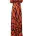 Charming Bateau Neck Short Sleeves Falbala Design Orange Milk Fiber Sheath Ankle Length Dress