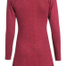 Cheap Fashion O Neck Long Sleeves Red Cotton Blend A Line Mini Dress