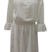 Euramerican Dew Shoulder Half Sleeves White Cotton Blend Mini Dress