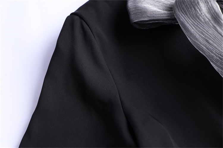 European and American women's 2019 spring new women's fashion sleeves A word skirt black dress #94997