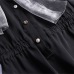 European and American women's 2019 spring new women's fashion sleeves A word skirt black dress #94997