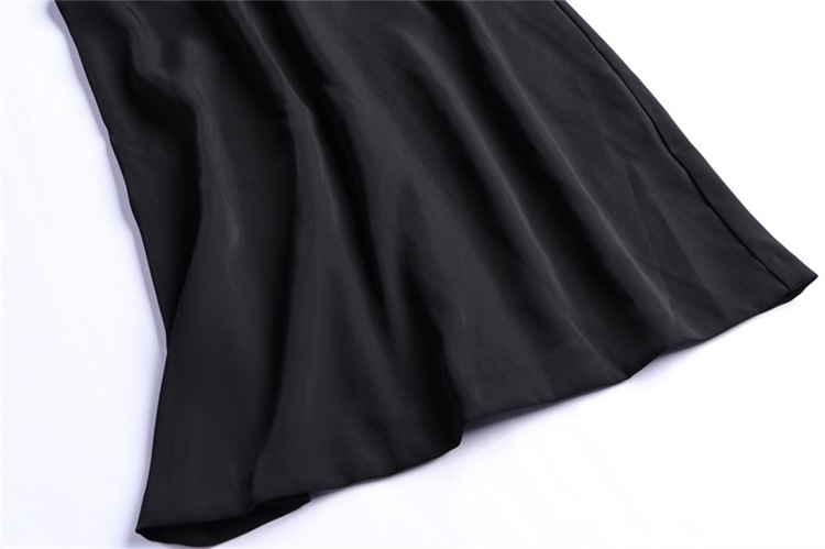 European and American women's 2019 spring new women's fashion sleeves A word skirt black dress #94997