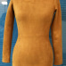 Fashion O Neck Long Sleeves Brown Sheath Mini Womens Dress