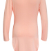 Fashion V Neck Long Sleeves Asymmetrical Pink Cotton Blend Mini Dress