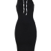 Leisure Black Milk Fiber Sheath Knee Length Dress