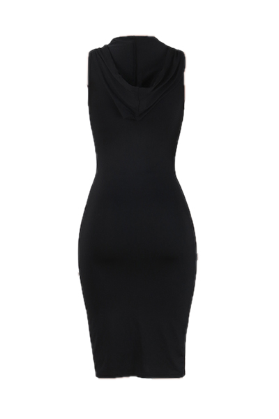 Leisure Black Milk Fiber Sheath Knee Length Dress