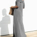 Leisure Dew Shoulder Grey Cotton Blend Ankle Length Dress