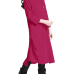 Leisure Hooded Collar Asymmetrical Carmine Cotton Mid Calf Dress