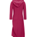 Leisure Hooded Collar Asymmetrical Carmine Cotton Mid Calf Dress