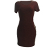 Leisure Round Neck Patchwork Wine Red Polyester Sheath Mini Dress