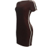 Leisure Round Neck Patchwork Wine Red Polyester Sheath Mini Dress