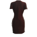 Leisure Round Neck Patchwork Wine Red Polyester Sheath Mini Dress