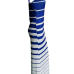 Leisure Striped Printed Blue-white Twilled Satin Sheath Floor Length Dress