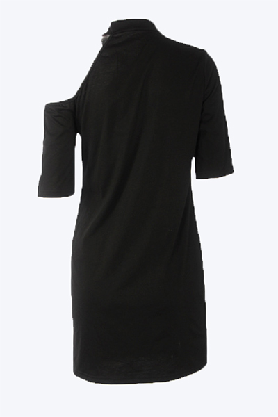 Polyester Casual O neck Short Sleeve Sheath Mini Dresses