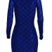 Polyester Sexy Mandarin Collar Long Sleeve Sheath Mini Dresses