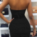 Sexy Backless Black Lace Sheath Mini Dress(Without Lining)