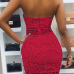 Sexy Backless Red Lace Sheath Mini Dress(Without Lining)