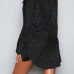 Sexy Boat Neck Sequins Decoration Black Polyester Sheath Mini Dress