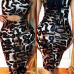 Sexy O Neck Tank Sleeveless Leopard Printed Polyester Sheath Knee Length Dress