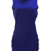 Sexy Round Neck Hollow-out Royalblue Healthy Fabric Sheath Mini Dress