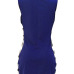 Sexy Round Neck Hollow-out Royalblue Healthy Fabric Sheath Mini Dress