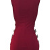 Sexy Round Neck Hollow-out Wine Red Healthy Fabric Sheath Mini Dress