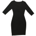 Sexy Round Neck Long Sleeves Hollow-out Black Milk Fiber Sheath Knee Length Dress