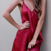 Sexy V Neck Spaghetti Strap Sleeveless Backless Red Polyester Mini Dress