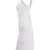 Sexy V Neck Spaghetti Strap Sleeveless White Cotton Sheath Knee Length Women Dress