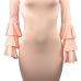 Stylish Dew Shoulder Long Sleeves Falbala Design Pink Polyester Sheath Knee Length Dress