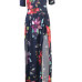 Stylish Half Sleeves Floral Print Qmilch Floor length Dress