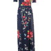 Stylish Half Sleeves Floral Print Qmilch Floor length Dress