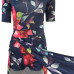 Stylish Half Sleeves Floral Print Qmilch Floor length Dress