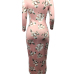 Stylish Round Neck Non Positioning Printing Sheath Mid Calf Dress