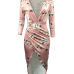 Stylish Round Neck Non Positioning Printing Sheath Mid Calf Dress