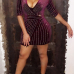 Stylish V Neck Long Sleeves Rhinestone Decorative Wine Red Velvet Sheath Mini Dress