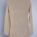 Stylish V Neck Long Sleeves Sides Split Cotton Blend A Line Mini Sweater Dress