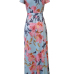 Stylish V Neck Short Sleeves Floral Print Milk Fiber Sheath Ankle Length Dress(Non Positioning Printing)