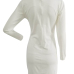 Trendy Round Neck Long Sleeves Hollow-out White Healthy Fabric Sheath Mini Dress