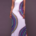 Trendy Round Neck Sleeveless Printed Backless Milk Fiber Floor Length Dress