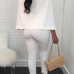  Euramerican Deep V Neck Cloak Design White Polyester One-piece Jumpsuits