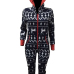  Euramerican Hooded Collar Christmas Printed Designs Polyester One-piece Jumpsuits