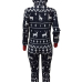  Euramerican Hooded Collar Christmas Printed Designs Polyester One-piece Jumpsuits