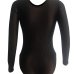  Euramerican Round Neck See-Through Hot Drilling Decorative Black Spandex One-piece Jumpsuits