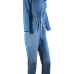  Euramerican Turndown Collar Blue Denim One-piece Jumpsuits