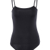  Fashion Spaghetti Strap Sleeveless Black Cotton Blends One-piece Bodysuits