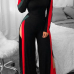  Leisure Bateau Neck Slit Design Black Polyester One-piece Jumpsuits