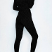  Leisure Dew Shoulder Broken Holes Black Polyester One-piece Jumpsuits